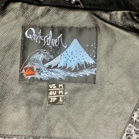 Quicksilver Leather Snowboard/Ski Mens Jacket. Size M. Faux fur hood, zip front - Picture 11 of 16